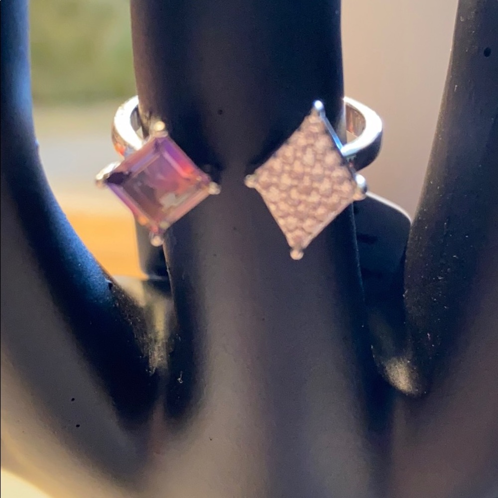Sterling silver ring with lab created tourmaline.
